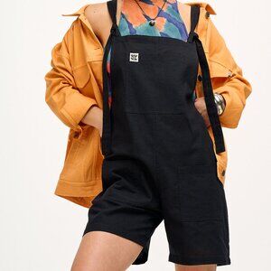 **SOLD** Lucy & Yak Dungaree Shorts in Organic Cotton & Linen - Black 16